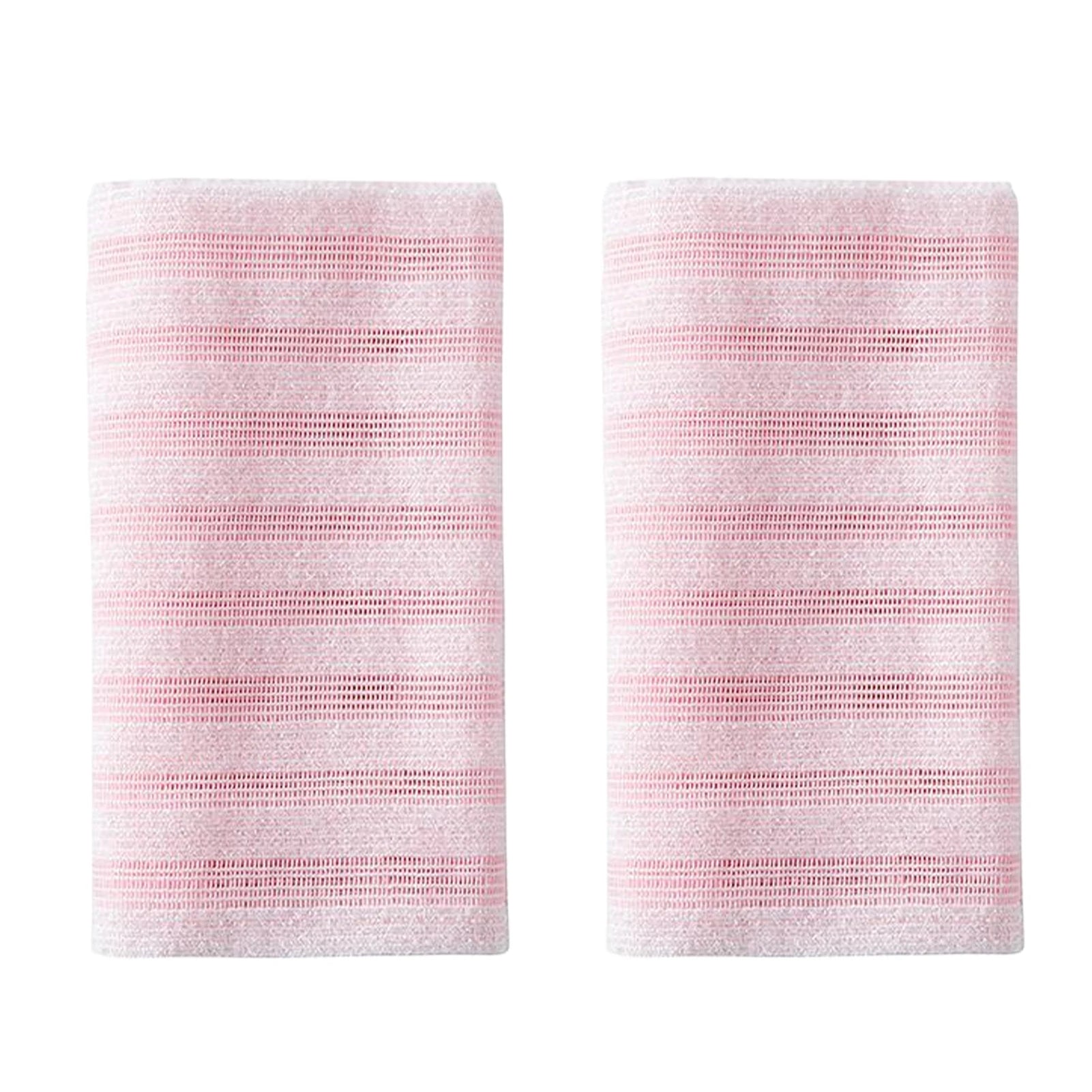 2Pcs Exfoliating Antibacterials Shower Towel Japanese and Korean Long Bath Towel Striped Body Cleansing Bath Towel Men Women