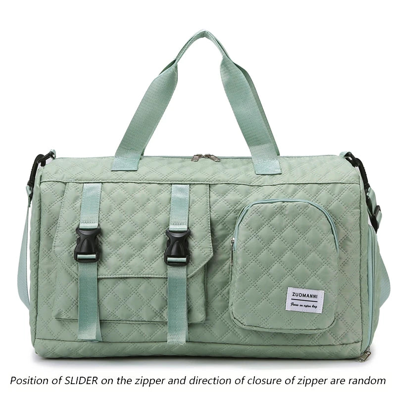 Durable Nylon Travel Duffle Bag, Portable Sports Gym Bag for Overnight Trips Shoulder Duffel Training Bag, Spacious Argyle