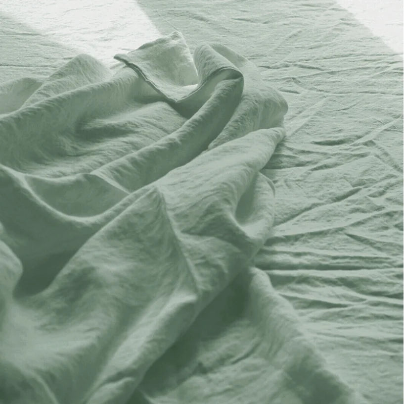 3PCS 100% Pure washed flax Linen Sheet Set Natural Flax Bed Sheets 2 Pillowcases Breatherable Soft Farmhouse Bedding Flat Sheet