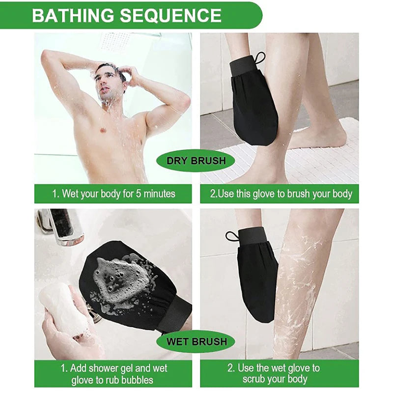 【AD】Moroccan Hammam Bath Scrub Glove Exfoliating Body Facial Tan Massage Glove Exfoliator Glove Random Color Bath Shower Wash