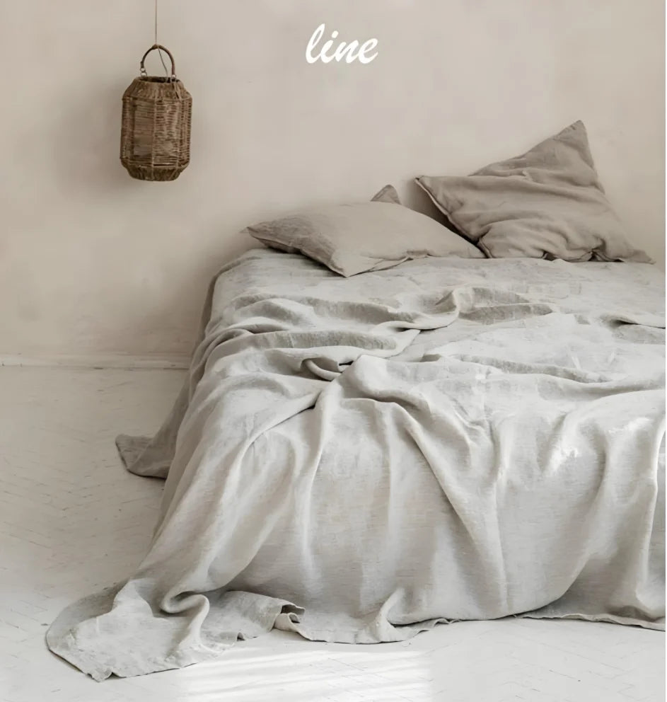 3PCS 100% Pure washed flax Linen Sheet Set Natural Flax Bed Sheets 2 Pillowcases Breatherable Soft Farmhouse Bedding Flat Sheet