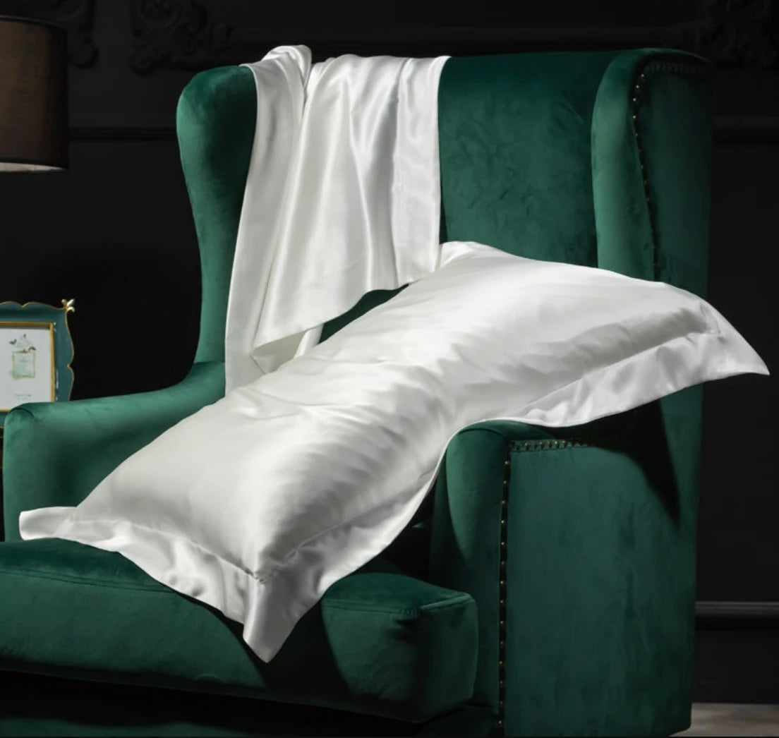 2X 100% Natural Double Sided Mulberry Silk Pillowcase for Hair and Skin 25MM Breathable Lyocell Fiber