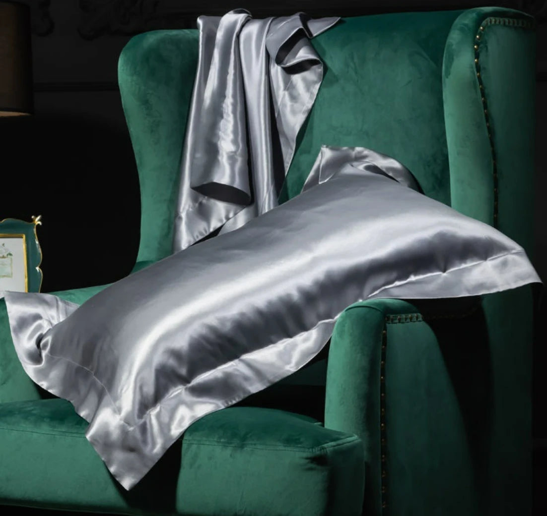 2X 100% Natural Double Sided Mulberry Silk Pillowcase for Hair and Skin 25MM Breathable Lyocell Fiber