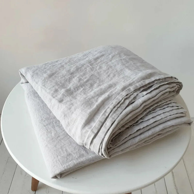 100% French Washed Pure Linen Sheets, Breathable and Cooling Bed Sheets, Soft Durable for Hot Sleepers Anti-Tear Line Flax Sheet