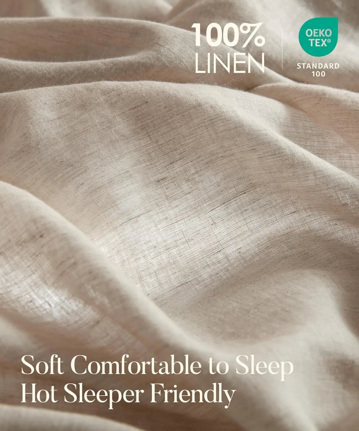 100% French Washed Pure Linen Sheets, Breathable and Cooling Bed Sheets, Soft Durable for Hot Sleepers Anti-Tear Line Flax Sheet