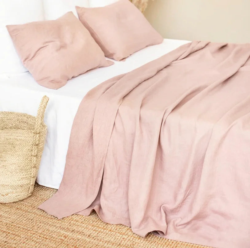 3PCS 100% Pure washed flax Linen Sheet Set Natural Flax Bed Sheets 2 Pillowcases Breatherable Soft Farmhouse Bedding Flat Sheet