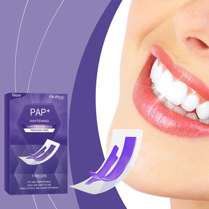Oralhoe 7pcs Teeth Whitening Strips Remove Yellow Plaque Perfect Smile Mint Fresh Breath Peroxide Free Teeth Bleaching Strips