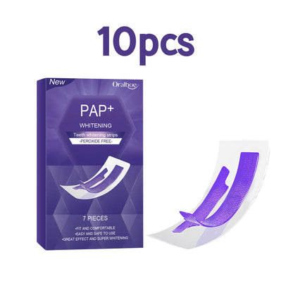 Oralhoe 7pcs Teeth Whitening Strips Remove Yellow Plaque Perfect Smile Mint Fresh Breath Peroxide Free Teeth Bleaching Strips