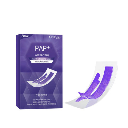 Oralhoe 7pcs Teeth Whitening Strips Remove Yellow Plaque Perfect Smile Mint Fresh Breath Peroxide Free Teeth Bleaching Strips