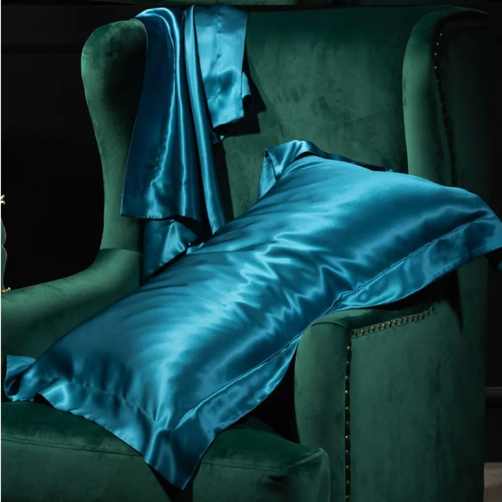 2X 100% Natural Double Sided Mulberry Silk Pillowcase for Hair and Skin 25MM Breathable Lyocell Fiber