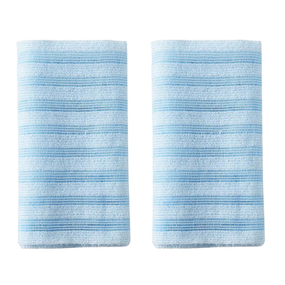 2Pcs Exfoliating Antibacterials Shower Towel Japanese and Korean Long Bath Towel Striped Body Cleansing Bath Towel Men Women