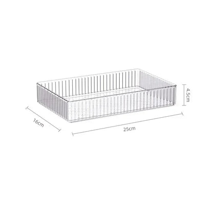 Unlimited Desk Drawer Organizers Set Plastic Bathroom Storage Makeup Organizer Clear Transparent Storage Box Bins Kitchen Gadget
