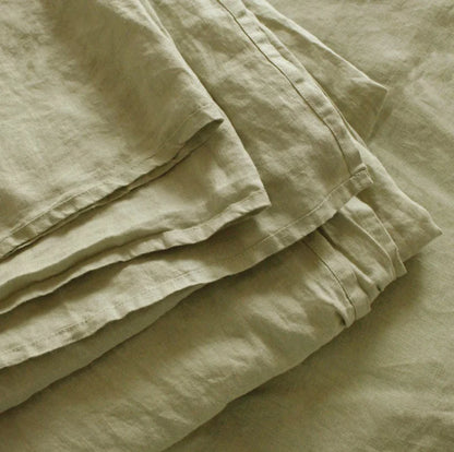 3PCS 100% Pure washed flax Linen Sheet Set Natural Flax Bed Sheets 2 Pillowcases Breatherable Soft Farmhouse Bedding Flat Sheet