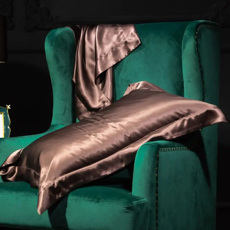 2X 100% Natural Double Sided Mulberry Silk Pillowcase for Hair and Skin 25MM Breathable Lyocell Fiber