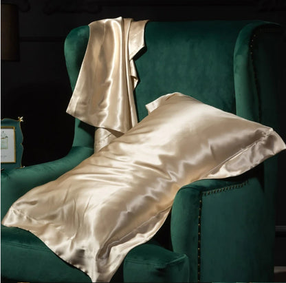 2X 100% Natural Double Sided Mulberry Silk Pillowcase for Hair and Skin 25MM Breathable Lyocell Fiber