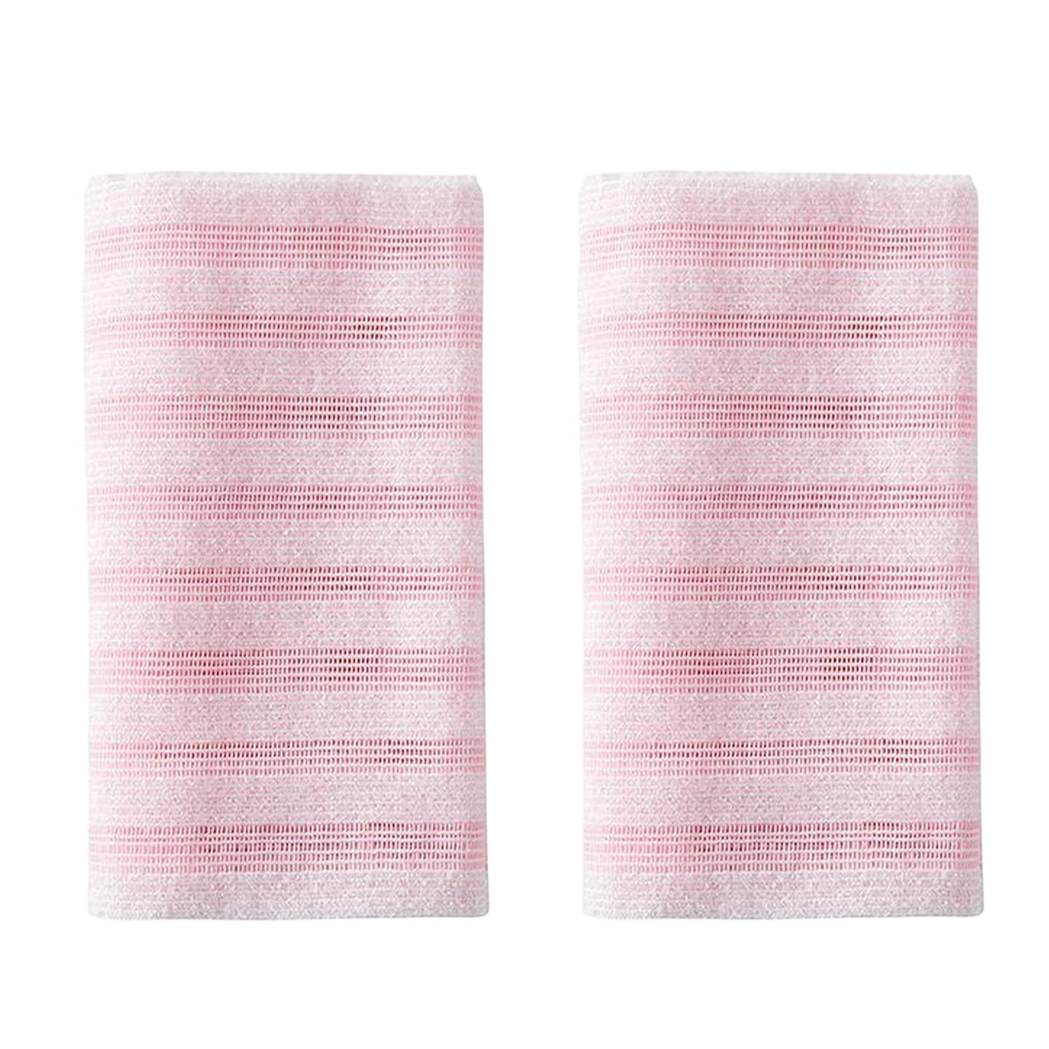 2Pcs Exfoliating Antibacterials Shower Towel Japanese and Korean Long Bath Towel Striped Body Cleansing Bath Towel Men Women