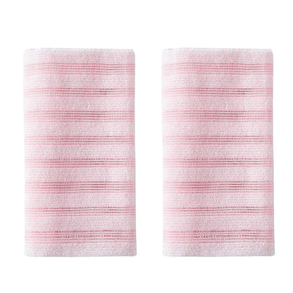 2Pcs Exfoliating Antibacterials Shower Towel Japanese and Korean Long Bath Towel Striped Body Cleansing Bath Towel Men Women