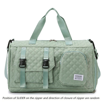 Durable Nylon Travel Duffle Bag, Portable Sports Gym Bag for Overnight Trips Shoulder Duffel Training Bag, Spacious Argyle