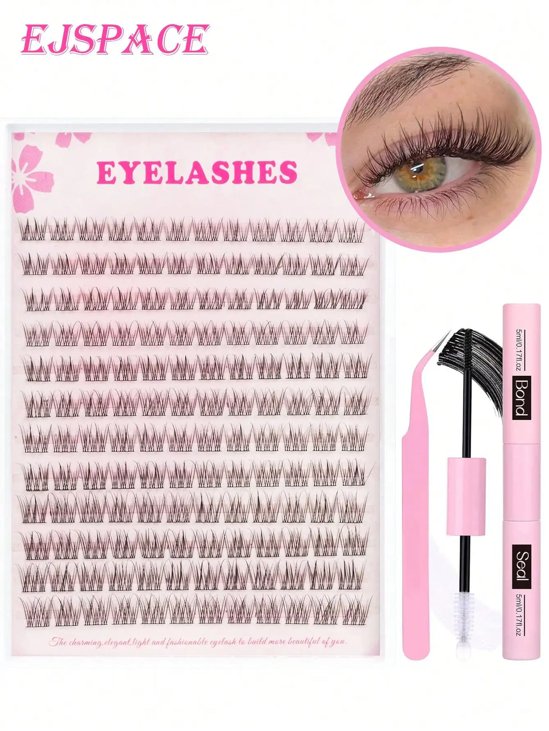 300PCS Curl Natural Manga Lash Extension Kit Lash Clusters Kit Wispy Eyelash Extensios Individual Lashes Extensions At Home