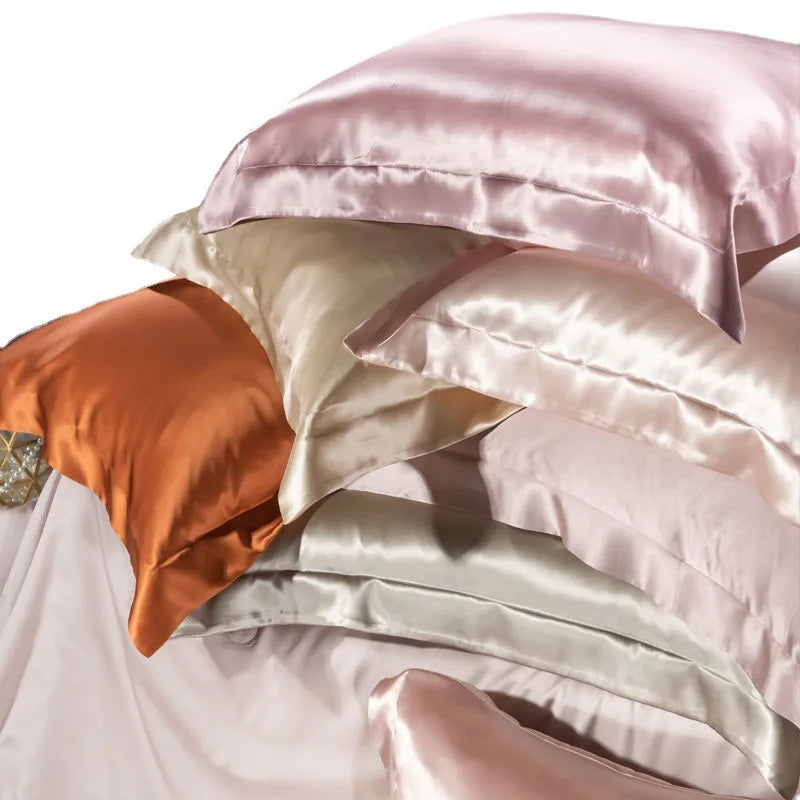 2X 100% Natural Double Sided Mulberry Silk Pillowcase for Hair and Skin 25MM Breathable Lyocell Fiber