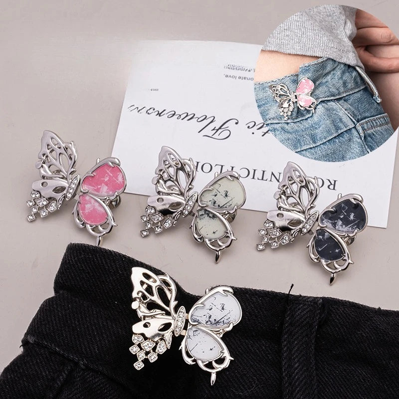Butterfly Waist Adjusters Waists Cinching Clip for Pants Jeans Waists Tighteners for Oversized Waist Adjust Nonsewing