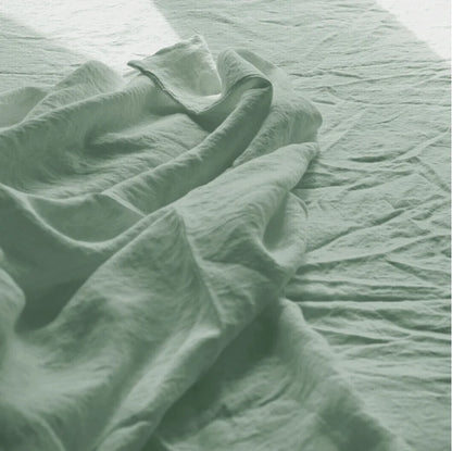 3PCS 100% Pure washed flax Linen Sheet Set Natural Flax Bed Sheets 2 Pillowcases Breatherable Soft Farmhouse Bedding Flat Sheet