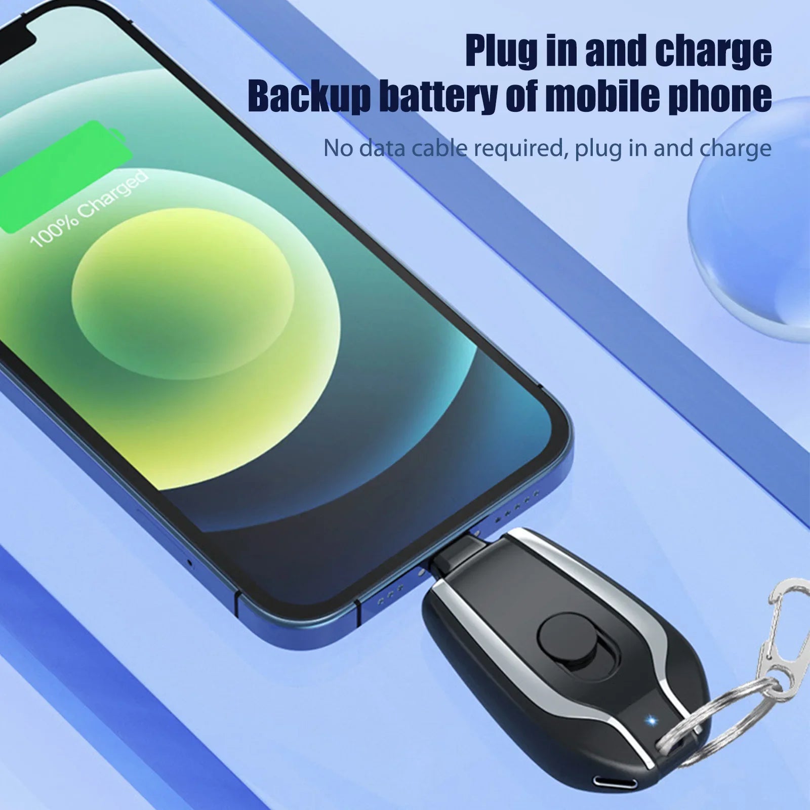3-1PCS Mini Battery Pack Fast Charging Backup Power Bank Android Portable Charger Keychain Charger With Type-C Ultra-Compact