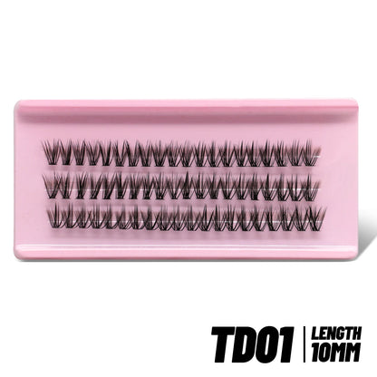 GROINNEYA Manga Lash Clusters Fluffy Lash Clusters Mixed Tray With Spikes and Bottoms Thick Eyelash Clusters Eyelash Extensions