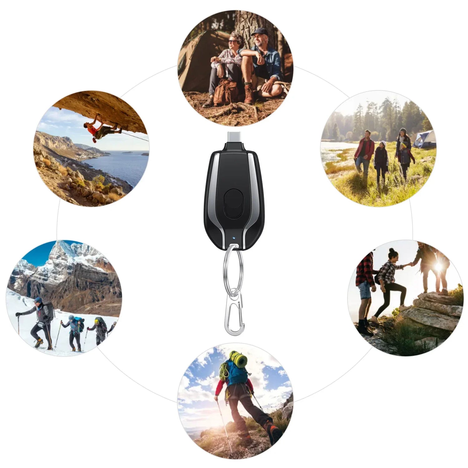 3-1PCS Mini Battery Pack Fast Charging Backup Power Bank Android Portable Charger Keychain Charger With Type-C Ultra-Compact