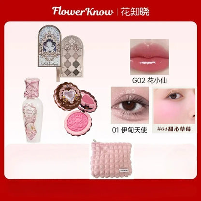 Flower Knows Butterfly Cloud Shoulder Makeup Set Gift Box Cosmetics Lipstick Lip Blush Eyeshadow Makeup Bag