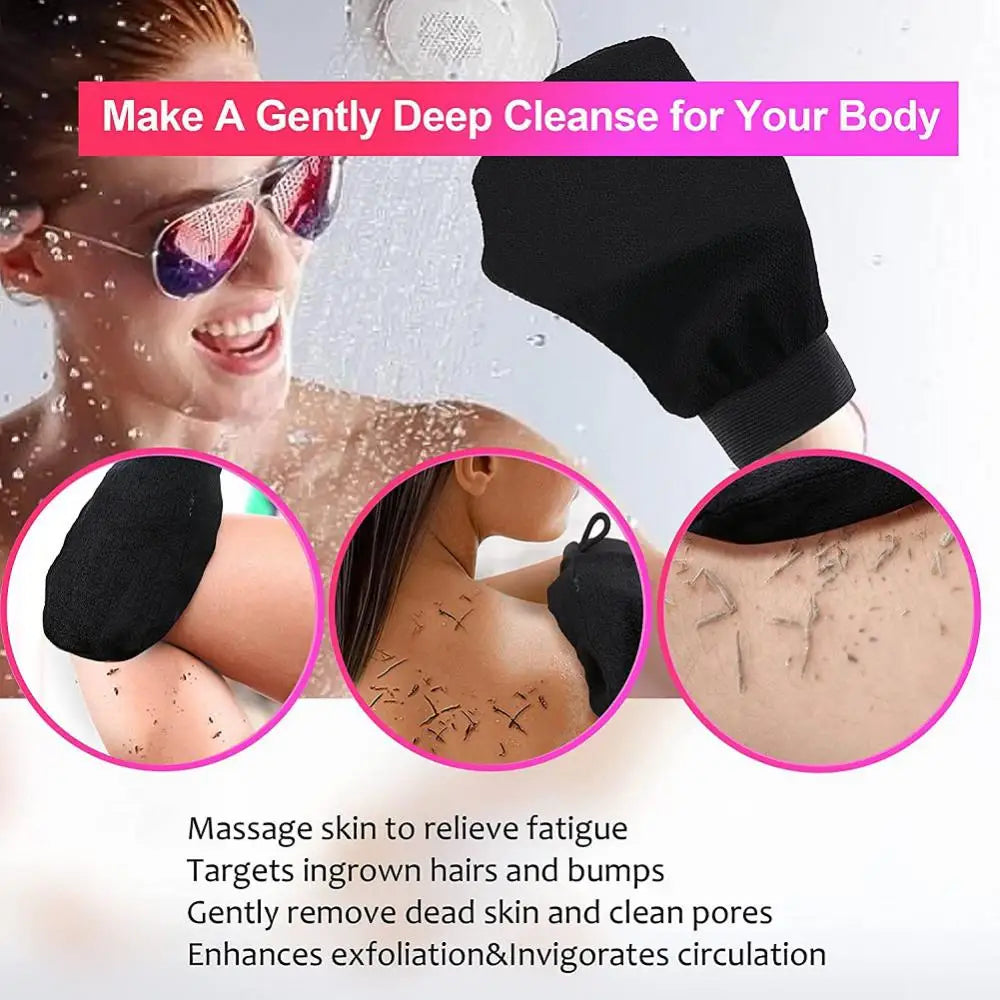 1Pc Hot Moroccan Hammam Exfoliating Mitt Kessa Scrub Glove Preparation Durable Shower Scrub Gloves Body Facial Tan Massage Mitt