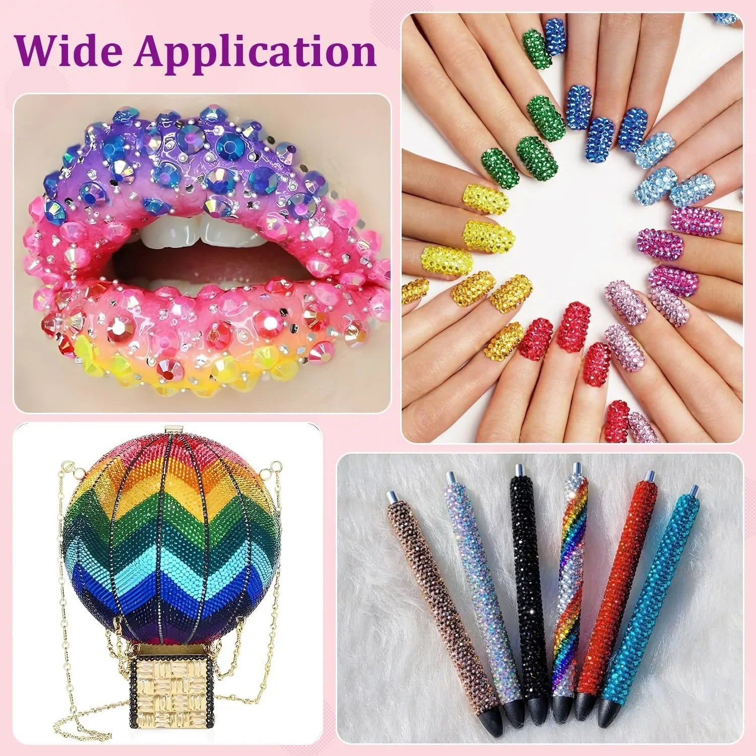 Resin Rhinestones for Crafting Mixed-Color 3mm Bedazzling Crystal DIY Crafts Clothing Tumblers Shoes Fabric Nail Art Colorful