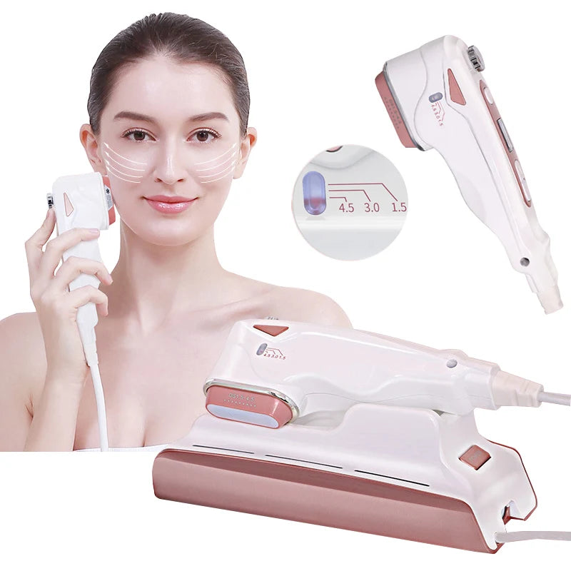 Hifu Focused Beauty Machine Mini Hifu Therapy Skin Tightening Facial Lifting Delicate Skin Whitening Device Anti Wrinkle Aging