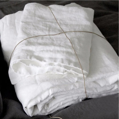3PCS 100% Pure washed flax Linen Sheet Set Natural Flax Bed Sheets 2 Pillowcases Breatherable Soft Farmhouse Bedding Flat Sheet
