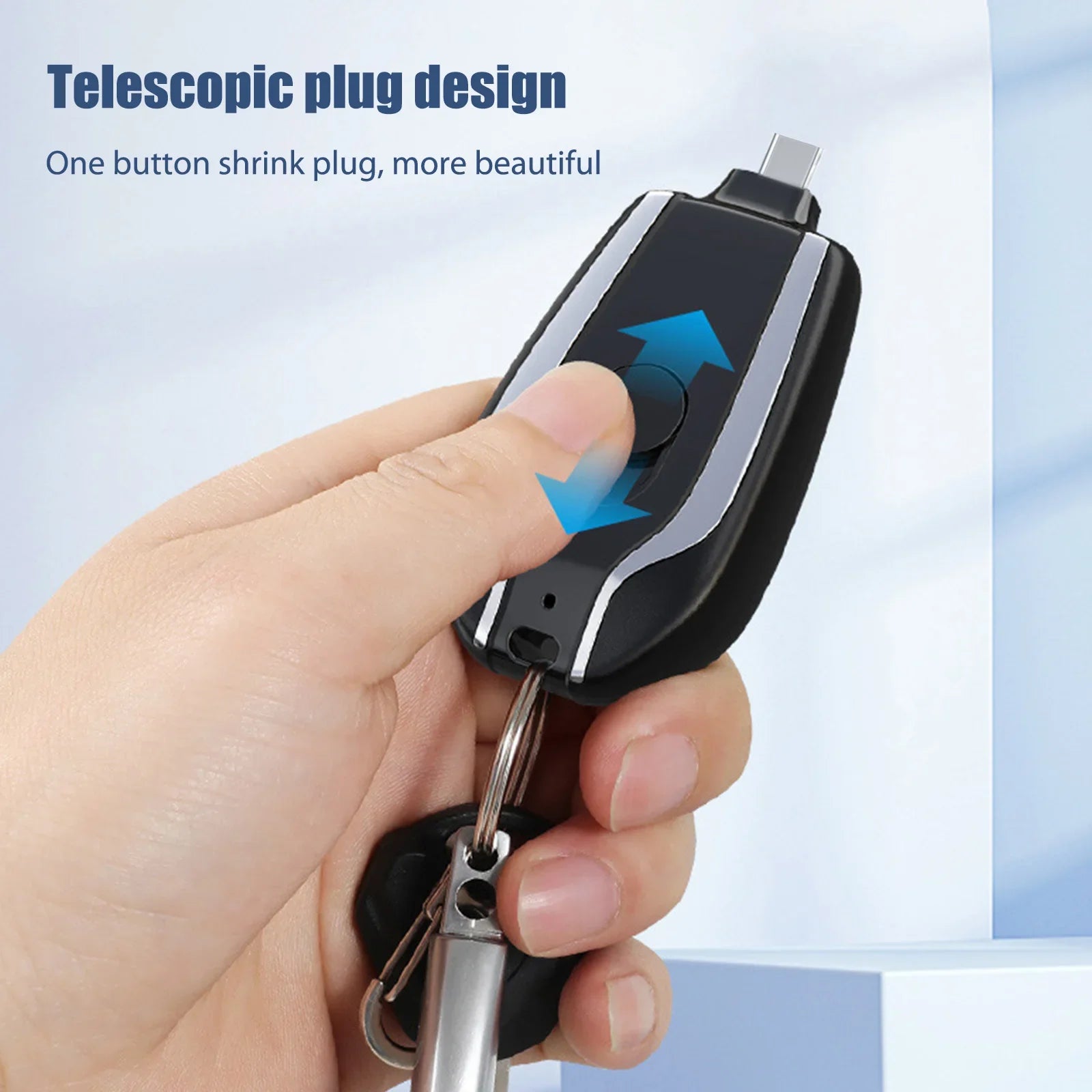 3-1PCS Mini Battery Pack Fast Charging Backup Power Bank Android Portable Charger Keychain Charger With Type-C Ultra-Compact