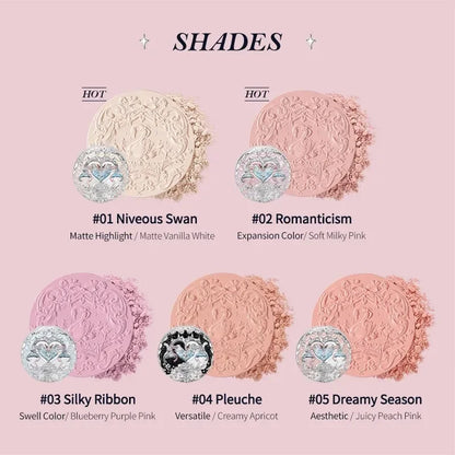 Makeup Set Flower Knows Swan Ballet Series Six Color Eyeshadow Palette Embossed Blusher Shine Lipstick Kit With Bag All In