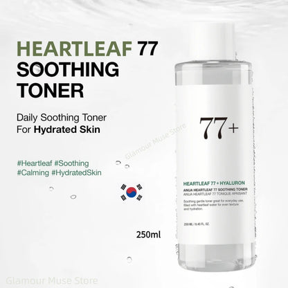 Korean ANUA Heartleaf Set 77 Soothing Acne Toner,Daily Lotion,Deep Cleansing Foam and Facial Cleansing Oil Skincare Products Set