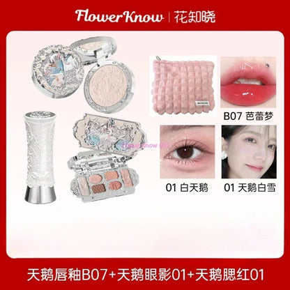 Flower Knows Butterfly Cloud Shoulder Makeup Set Gift Box Cosmetics Lipstick Lip Blush Eyeshadow Makeup Bag