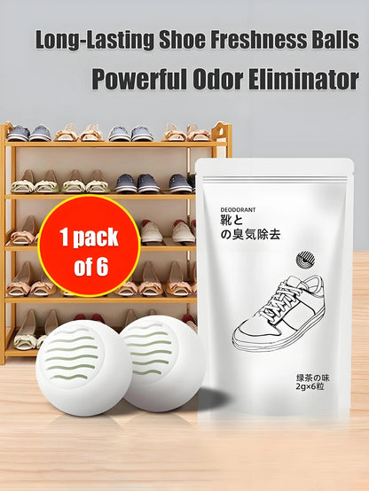 6/18 PCS Shoe Deodorizer Balls Reusable Solid Scented Odor Eliminator for Sneakers Closet Drawer Effective