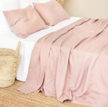 3PCS 100% Pure washed flax Linen Sheet Set Natural Flax Bed Sheets 2 Pillowcases Breatherable Soft Farmhouse Bedding Flat Sheet
