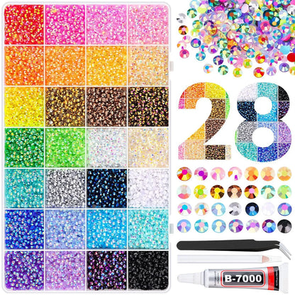 Resin Rhinestones for Crafting Mixed-Color 3mm Bedazzling Crystal DIY Crafts Clothing Tumblers Shoes Fabric Nail Art Colorful
