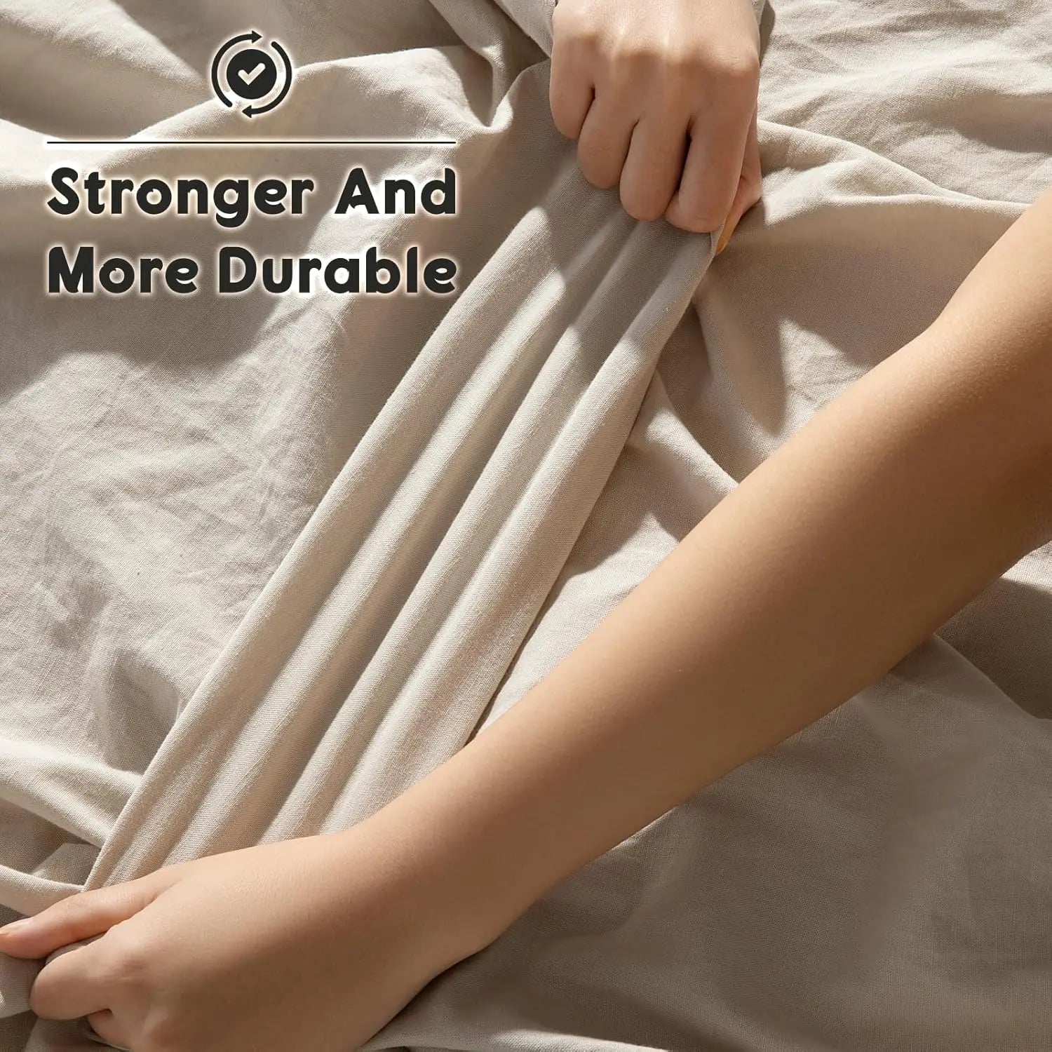 100% French Washed Pure Linen Sheets, Breathable and Cooling Bed Sheets, Soft Durable for Hot Sleepers Anti-Tear Line Flax Sheet